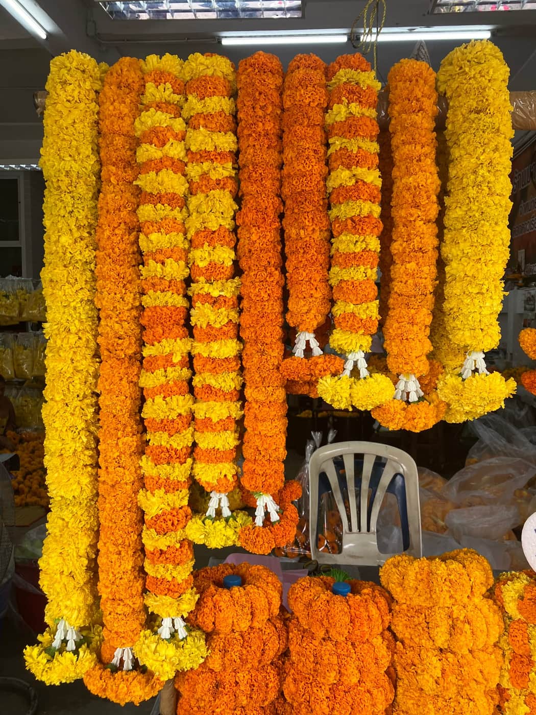 Fresh marigold garlands